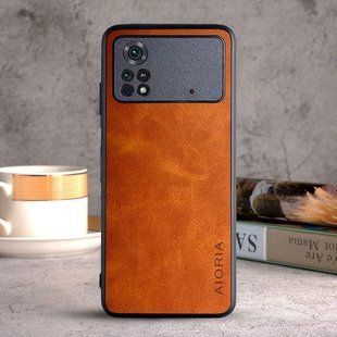 Кожаный чехол AIORIA Vintage для Xiaomi Poco X4 Pro 5G orange