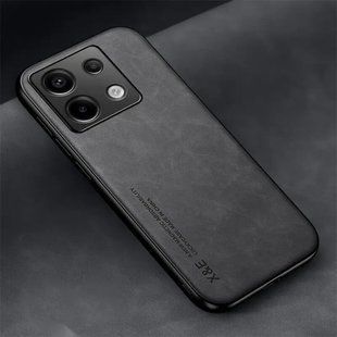 Кожаный чехол Sheepskin с магнитом для Xiaomi Poco M6 Pro