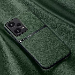 Кожаный чехол Elegance с магнитом для Xiaomi Redmi Note 12 Pro 5G Green