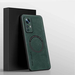 Кожаный чехол OLGE с MagSafe для Xiaomi 12 / Xiaomi 12X Green