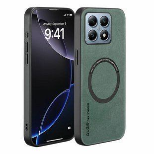 Шкіряний чохол OLGE з MagSafe для Xiaomi 14T Green