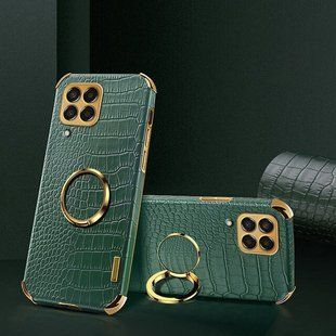 Чохол для Samsung Galaxy M33 5G з тисненням під шкіру крокодила і магнітним утримувачем Green