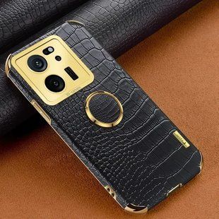 Чехол для Xiaomi 13T / Xiaomi 13T Pro с тиснением под кожу крокодила и магнитным держателем