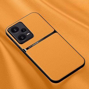 Кожаный чехол Elegance с магнитом для Xiaomi Redmi Note 12 Pro 5G Orange