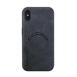 Шкіряний чохол OLGE з MagSafe для Apple iPhone XS Max Dark gray