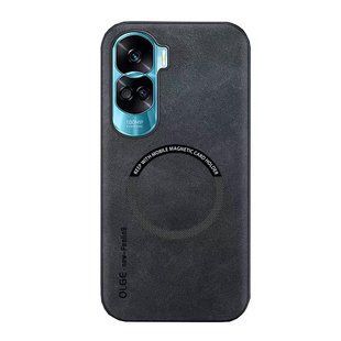 Шкіряний чохол OLGE з MagSafe для Huawei Honor 90 Lite Dark gray