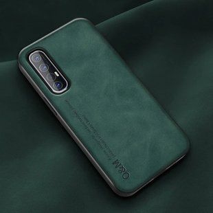 Кожаный чехол Sheepskin с магнитом для Oppo Reno3 Pro 5G Green