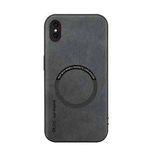 Шкіряний чохол OLGE з MagSafe для Apple iPhone XS Max Light gray