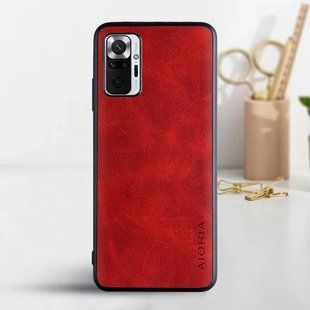 Кожаный чехол AIORIA Vintage для Xiaomi Redmi Note 10 Pro red