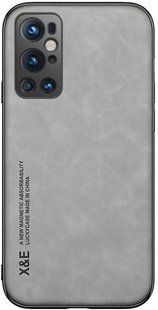 Кожаный чехол Sheepskin с магнитом для OnePlus 9 Pro Light gray