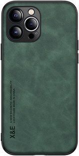 Шкіряний чохол Sheepskin з магнітом для Apple iPhone 13 Pro Max Green