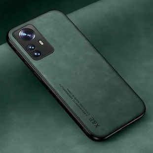 Кожаный чехол Sheepskin с магнитом для Xiaomi 12 Pro Green
