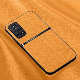 Кожаный чехол Elegance с магнитом для Xiaomi Mi 10T Orange