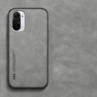 Шкіряний чохол Sheepskin з магнітом для Xiaomi Mi 11i / Poco F3 / Redmi K40 / K40 Pro / K40 Pro Plus Light gray