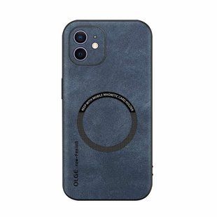 Шкіряний чохол OLGE з MagSafe для Apple iPhone 12 Blue