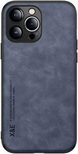Кожаный чехол Sheepskin с магнитом для Apple iPhone 13 Pro Blue