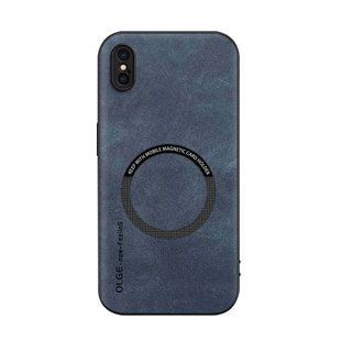 Шкіряний чохол OLGE з MagSafe для Apple iPhone XS Max Blue