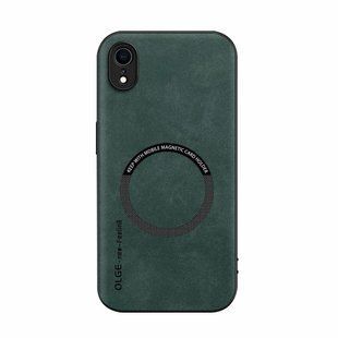 Шкіряний чохол OLGE з MagSafe для Apple iPhone XR Green