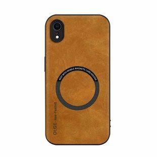 Шкіряний чохол OLGE з MagSafe для Apple iPhone XR Golden brown
