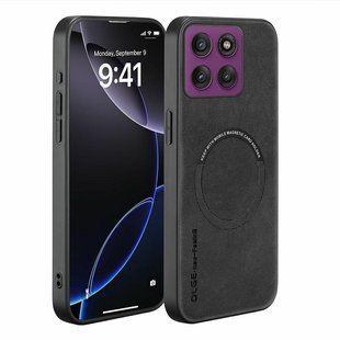 Кожаный чехол OLGE с MagSafe для Motorola Edge 60 Fusion Dark gray