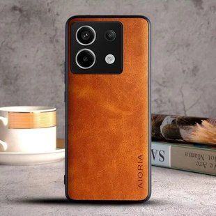 Кожаный чехол AIORIA Vintage для Xiaomi Poco X6 orange
