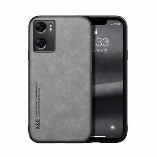 Кожаный чехол Sheepskin с магнитом для Oppo A57s Light gray