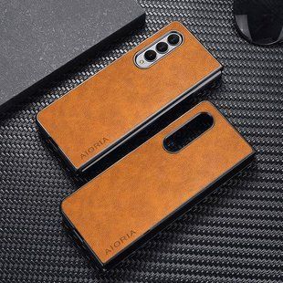 Кожаный чехол AIORIA Vintage для Samsung Galaxy Fold 4 orange