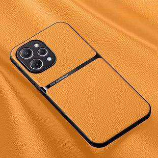 Кожаный чехол Elegance с магнитом для Xiaomi Redmi 12 Orange
