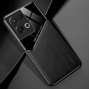 Бизнес чехол бампер GENEROUS для Oppo Reno8 Pro Global из стекла и искусственной кожи