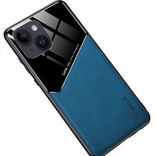Бізнес чохол бампер GENEROUS для Apple iPhone 14 зі скла та штучної шкіри
